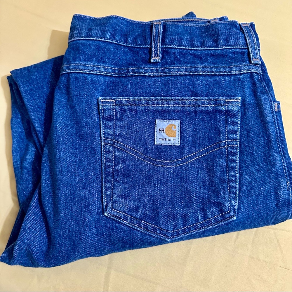 Carhartt FR Jeans Men’s 38x32 FRB-160 DNM Flame Resistant Relaxed Fit Blue Denim